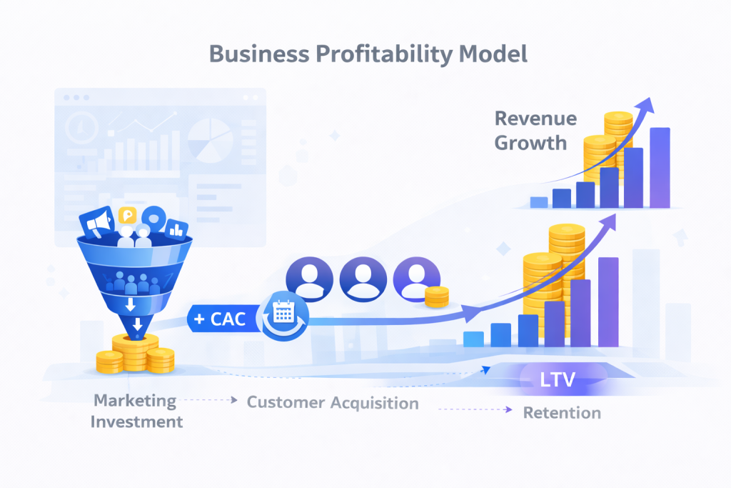 Business profitability model infographic